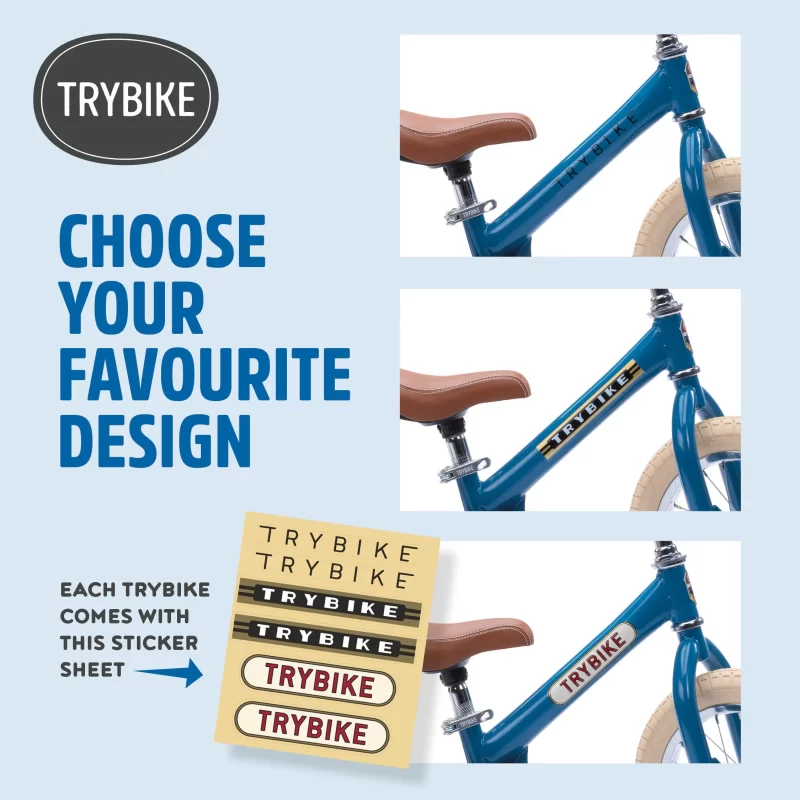 Blue Trybike stickersheet English