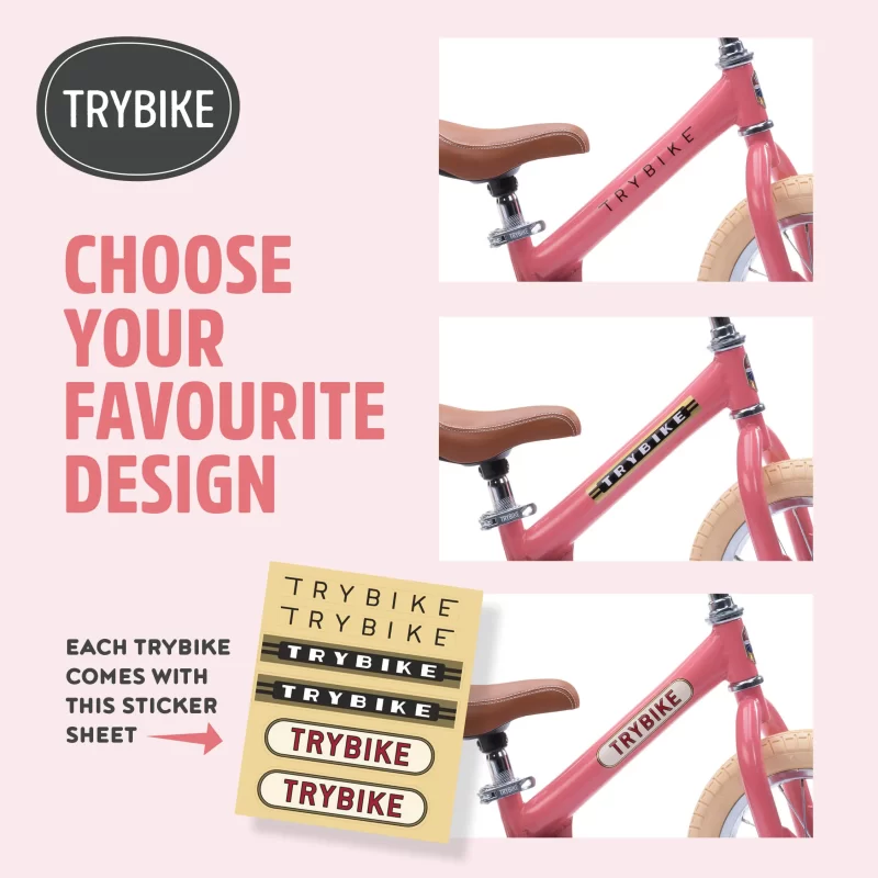 Pink Trybike stickersheet English