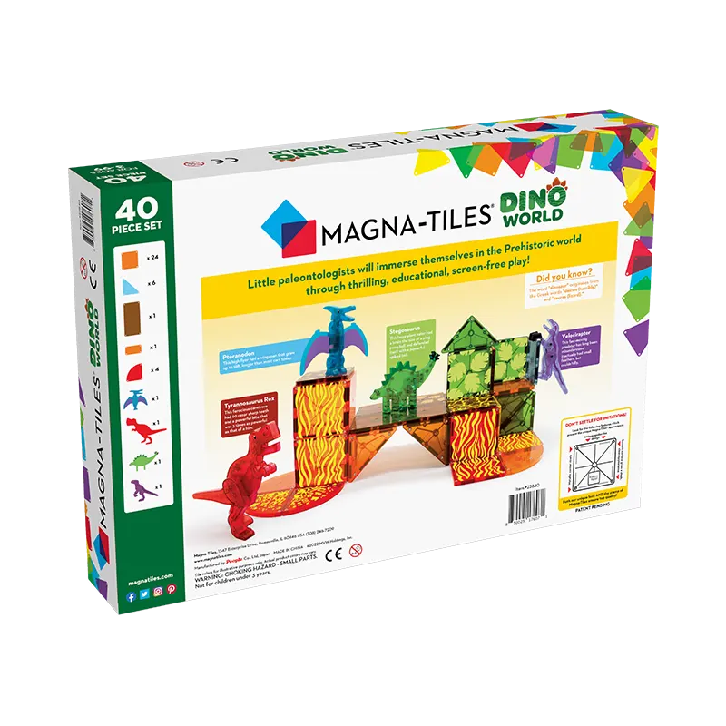 Magnatiles Dinoworld 40pc Carton Angle Back F