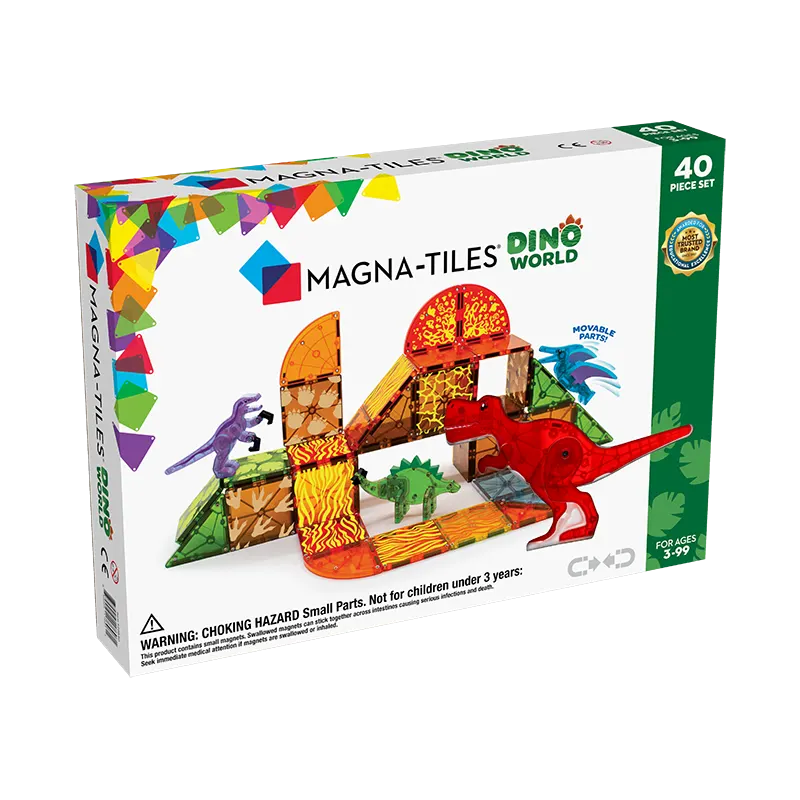 Magnatiles Dinoworld 40pc Carton Angle Front