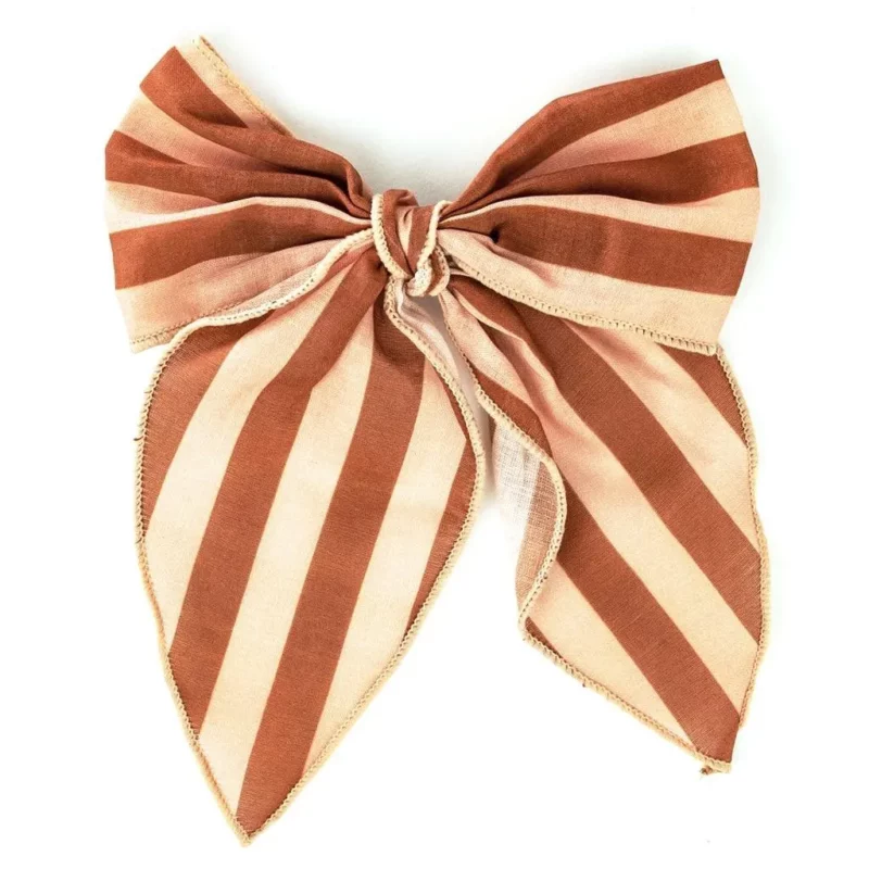 Gco2033 Grech & Co Fable Bow Large Stripes Sunset Tierra 1