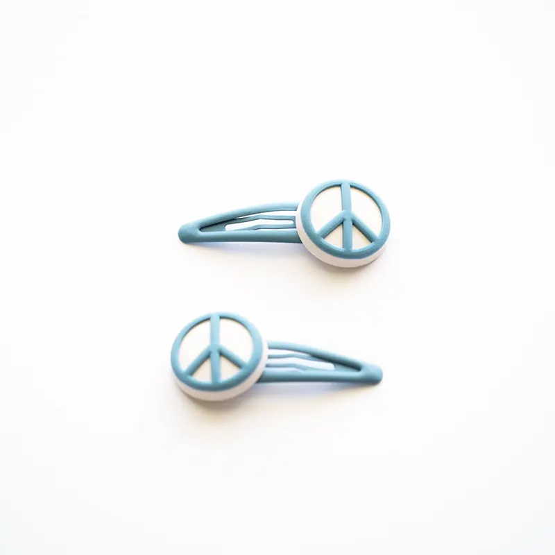 Gco2038 Grech & Co 2pack Hairclip Minimalist Clip Peace Sign