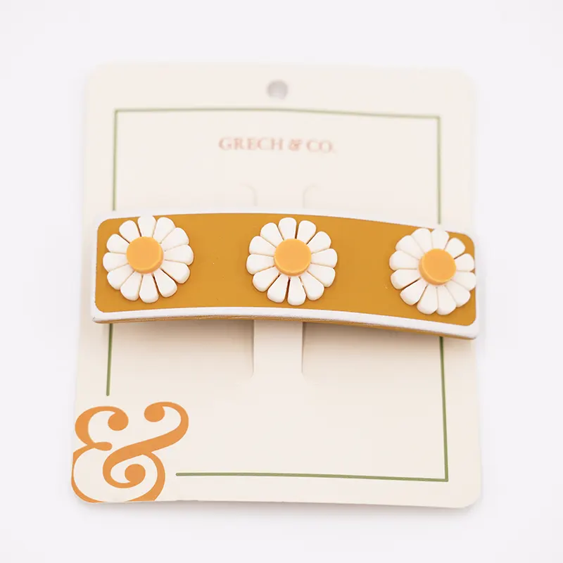 Gco2039 Grech & Co 1pack Hairclip Flower Wheat
