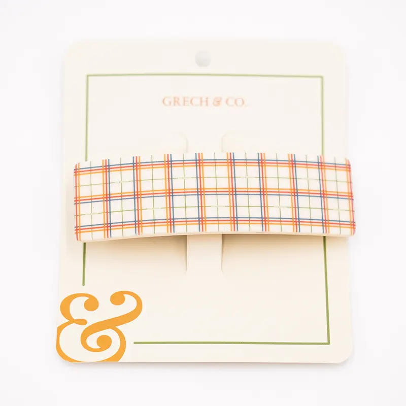 Gco2039 Grech & Co 1pack Hairclip Plaid Pattern (3)