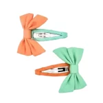 Gco2064 Grech & Co Fable Bow 2pack Hairclip Jade Melon 1
